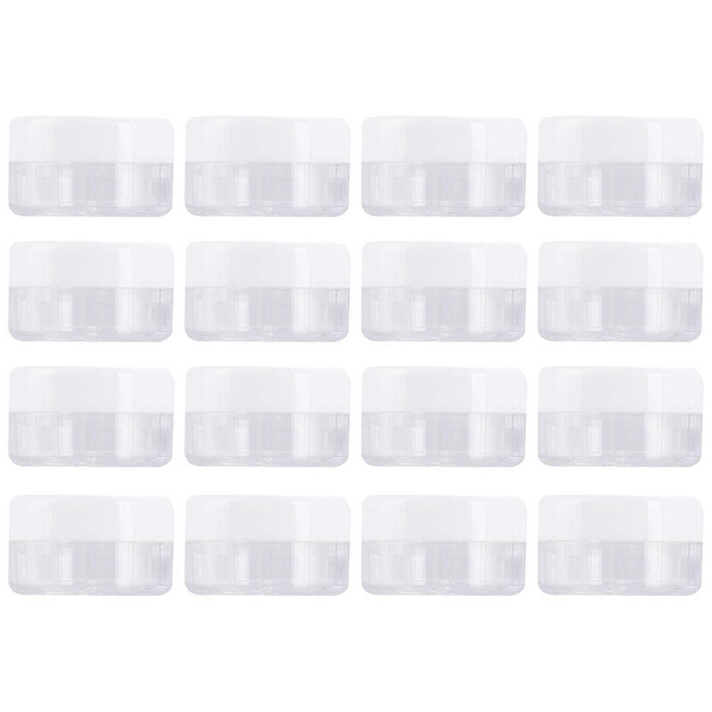 Plastic Cosmetics Jars Round Pot Jars for Storage 60Pcs Durable White Set