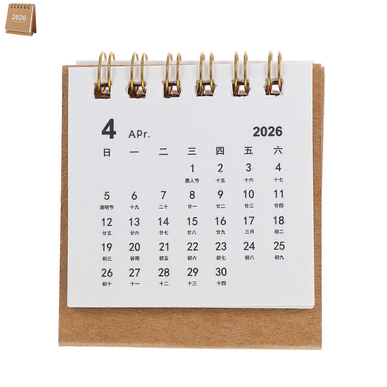 Compact Mini Desk Calendar Paper for Daily Use and Planning