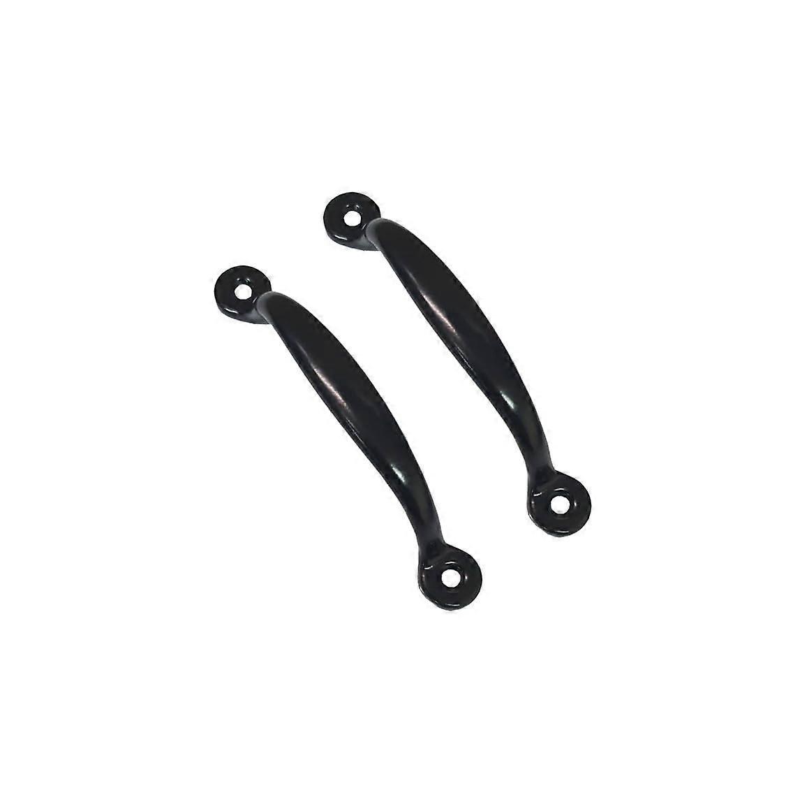 Black Coated Steel Screen Door Pull Handle 43/4 Inch Surface Mount 2 Pack Durable Finish