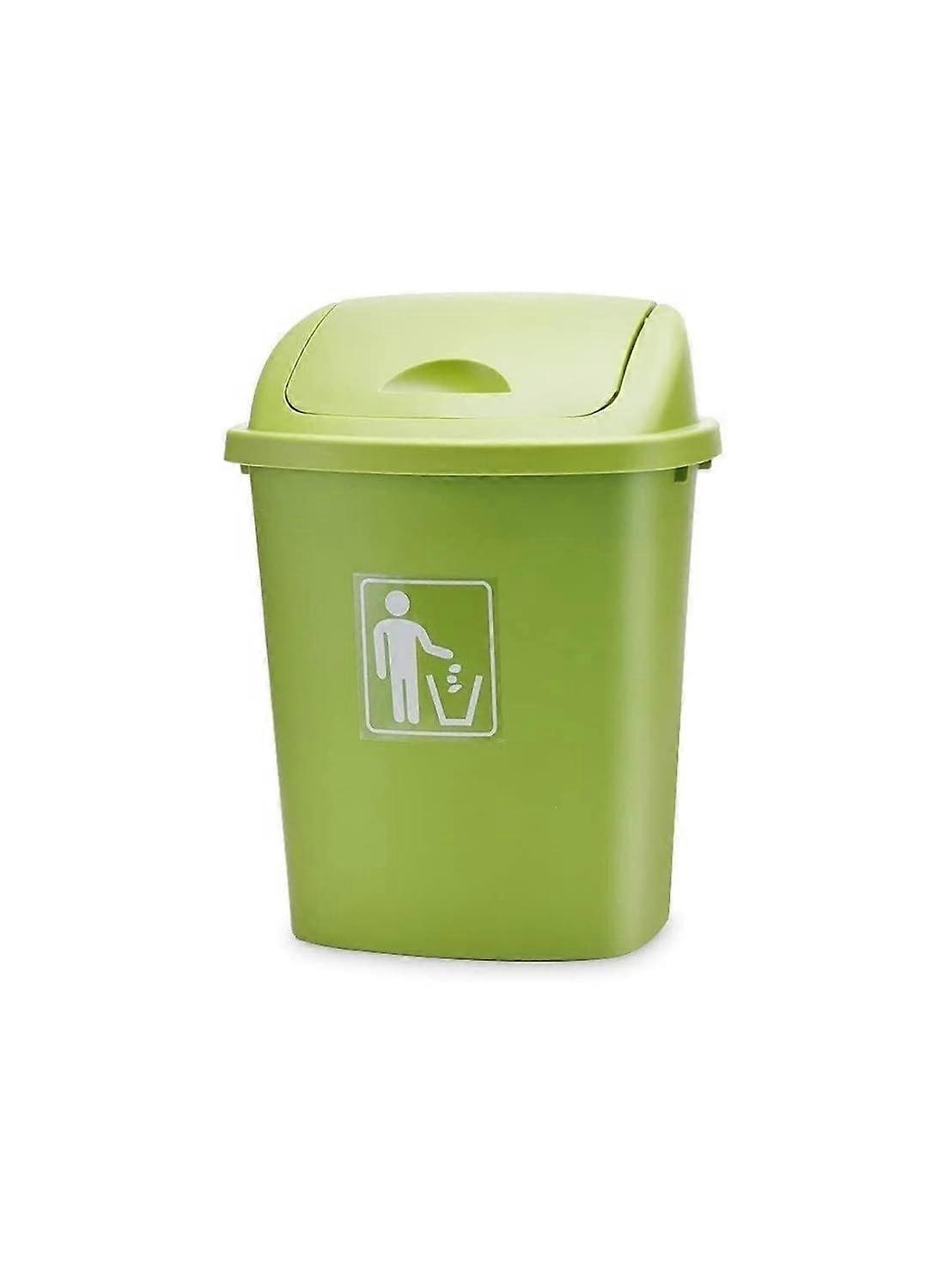 Swing Lid Trash Can Slim Compact Plastic Kitchen Bin with Automatic Flip Cover Eco Friendly