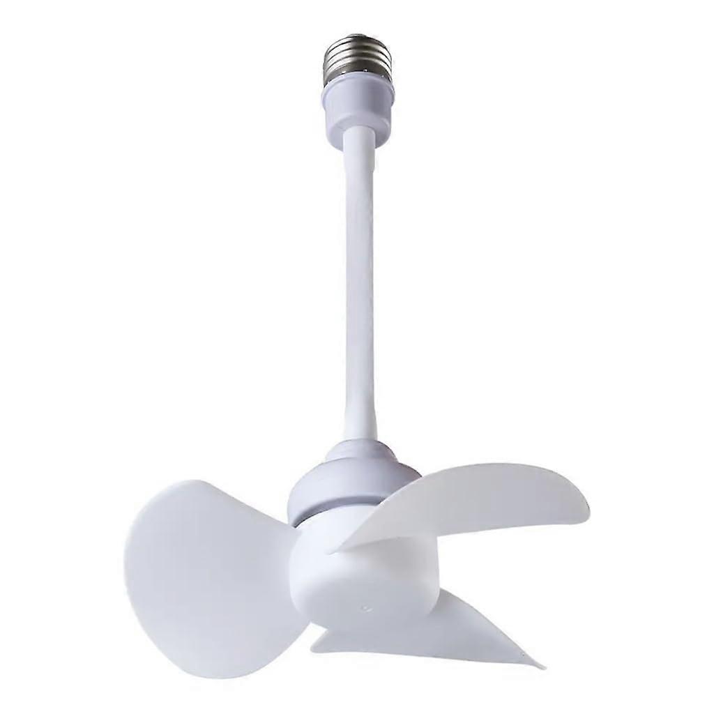 Small Cooling Fan E27 Socket with 360° Rotation, Low Noise Compact Table Fan for Bedroom Kitchen
