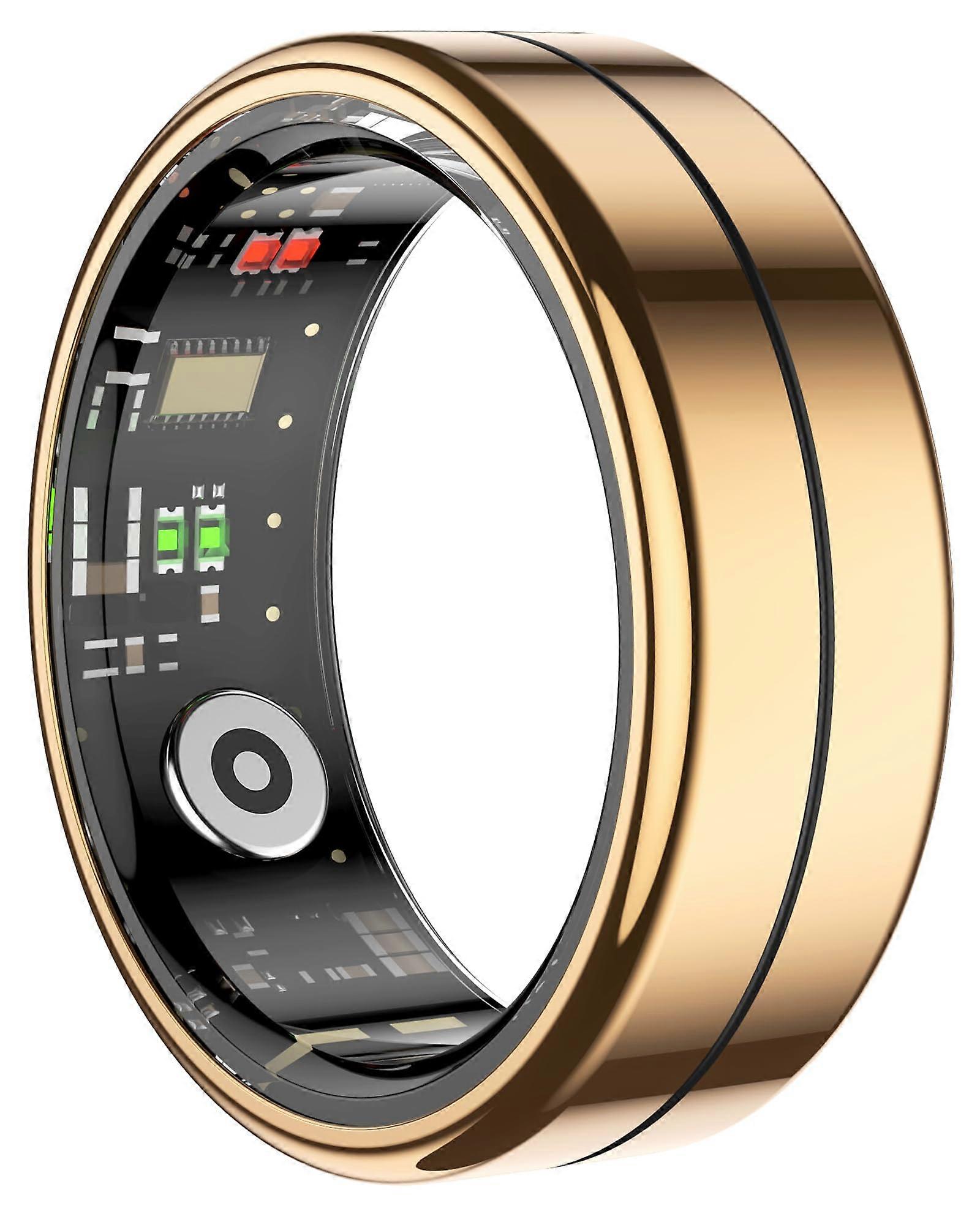 Smart Ring Fitness Tracker with Heart Rate Sleep Calorie Step Tracking Waterproof for iOS Android GoldBlack Size 12