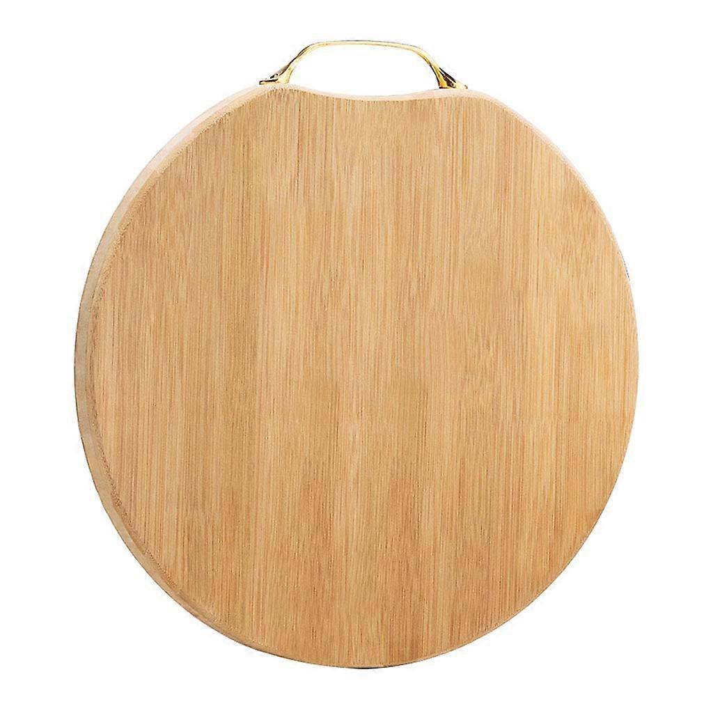 Organic Bamboo Cutting Board Round with Handle, Large KnifeFriendly Serving Board 14.17 Inch