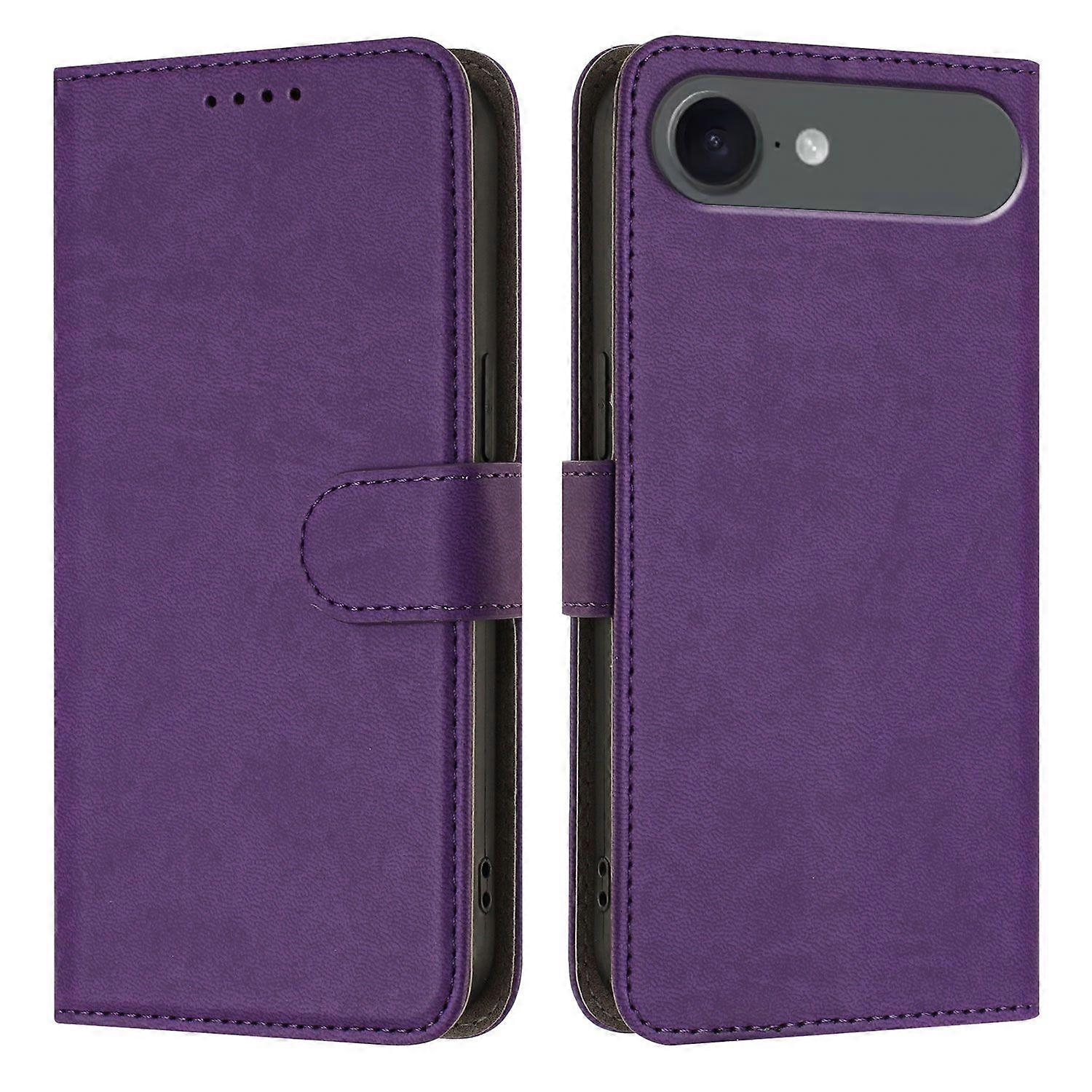 For iPhone Air Leather Case Solid Color Phone Cover with Wallet