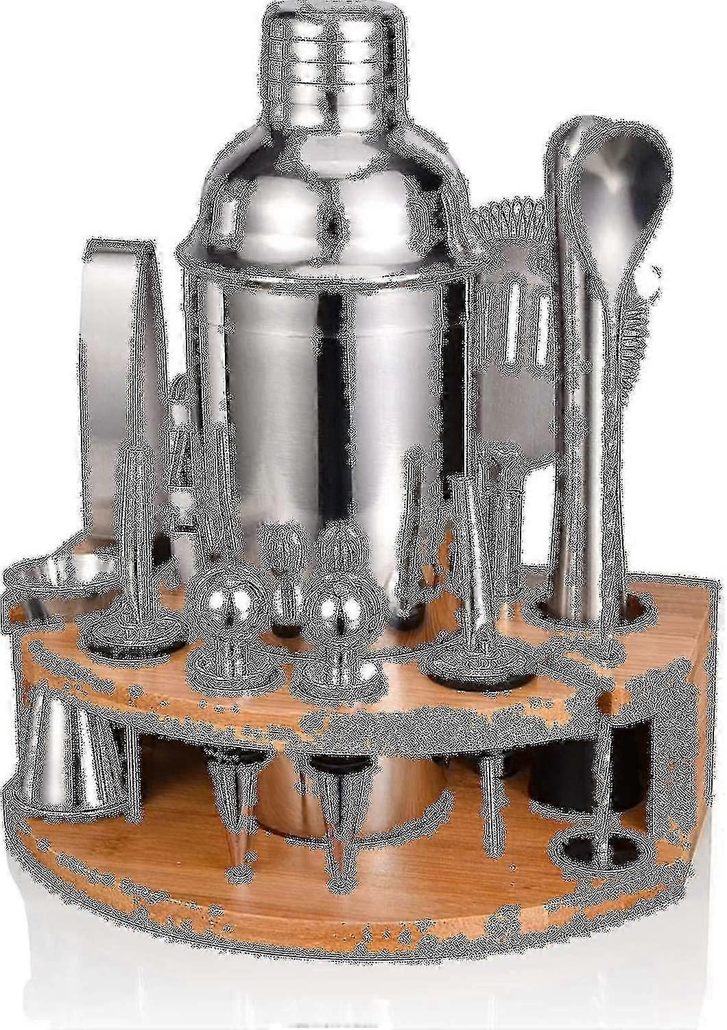 12 Piece Cocktail Set, Professional Bartender Kit With Stylish Bamboo Stand