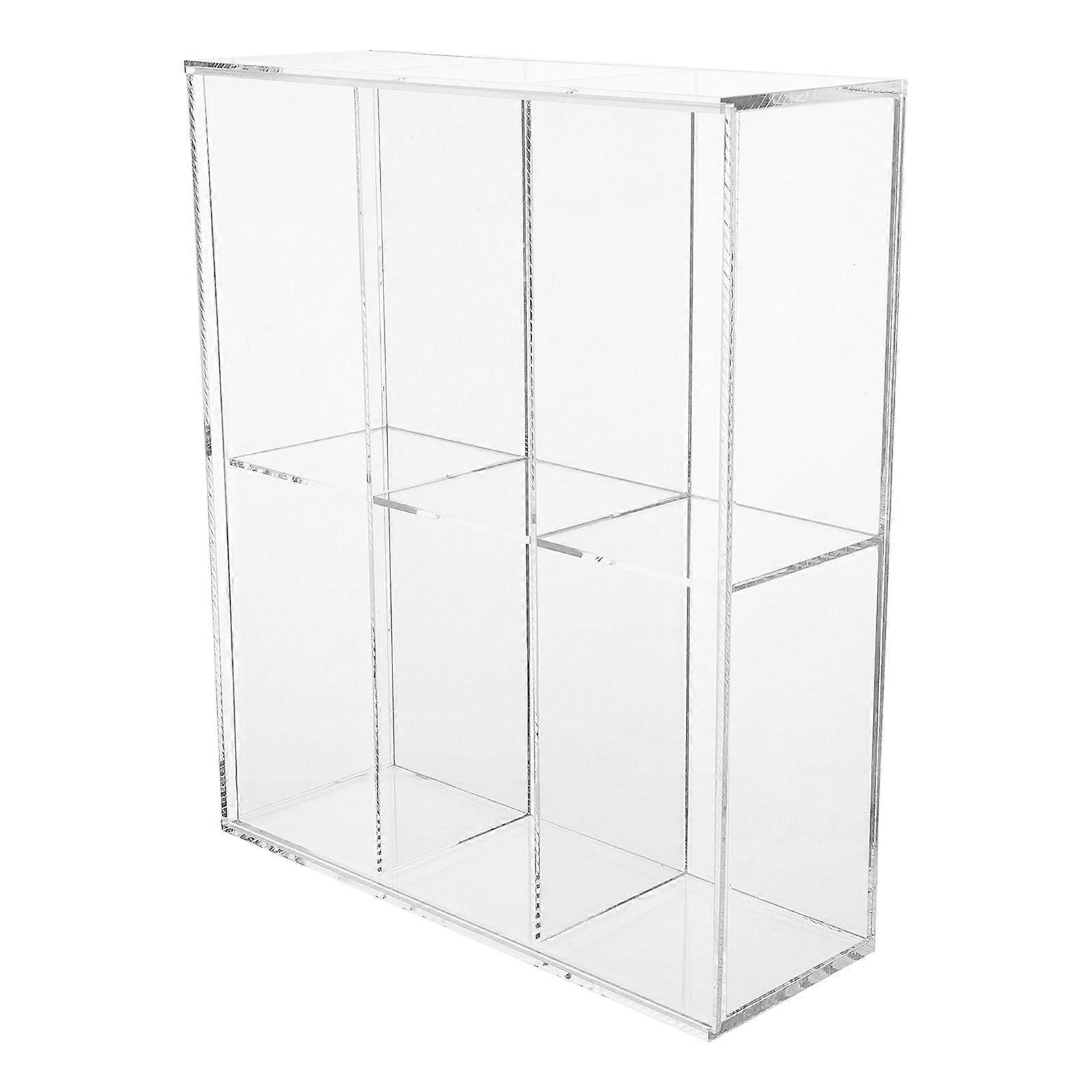 Caja de exhibición de acrílico transparente para figuras con divisores