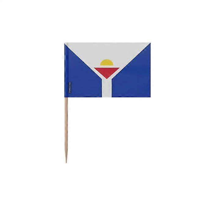 Saint-Martin Toothpicks - 6.5 cm - 100 pieces - Adhesive plastic - Bamboo stick - Pixelforma