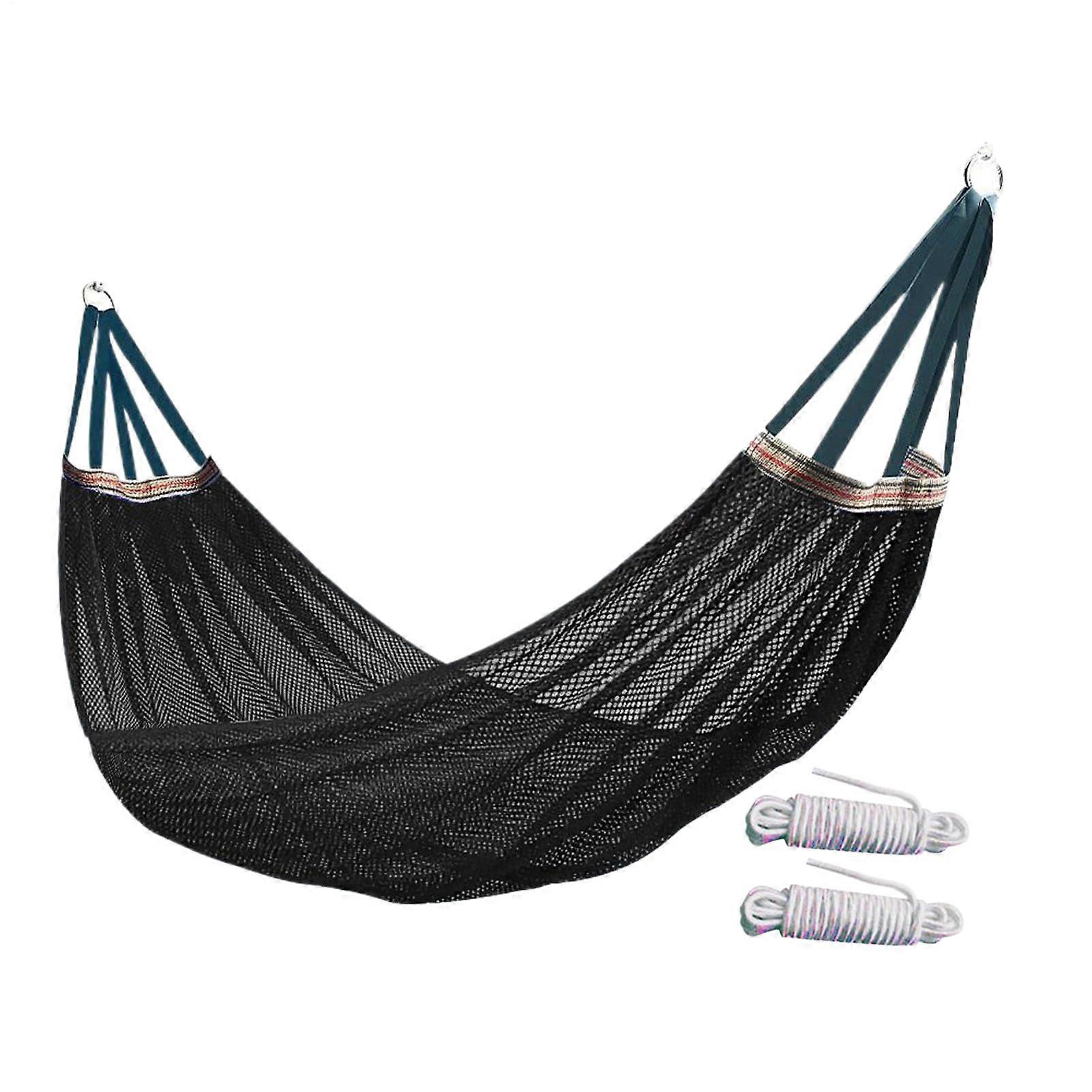 Camping Hammock with Tree Straps, Breathable Parachute Fabric, Quick Setup, Compact Case, Black