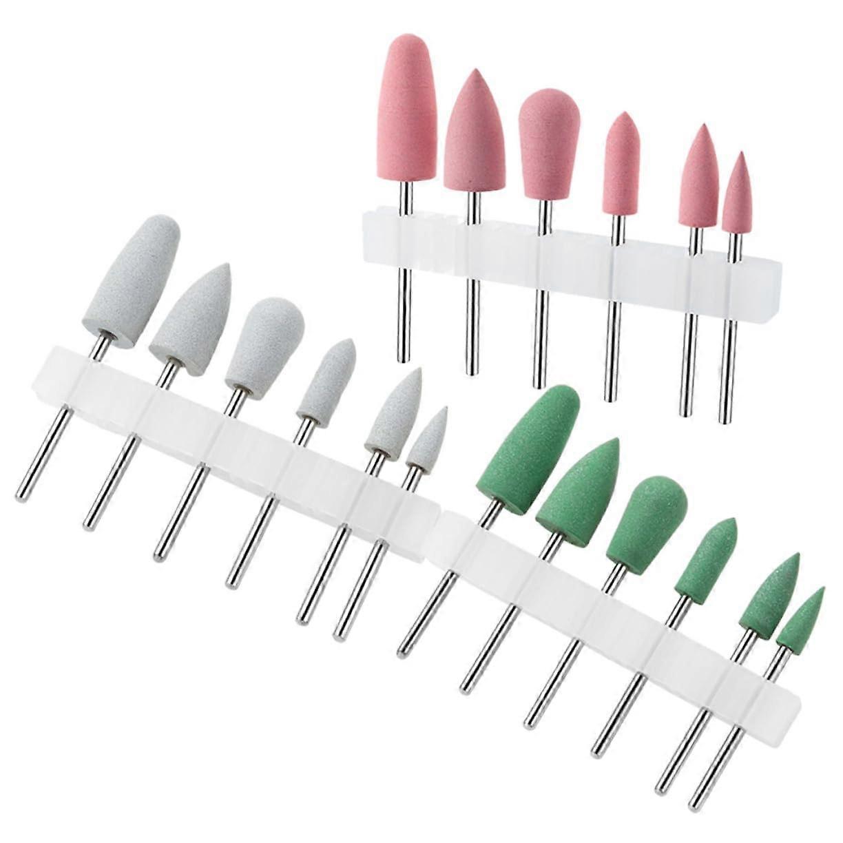 18pcs Silicone Nail Drill Bits for Precise Cuticle Removal and Manicure Salon Use