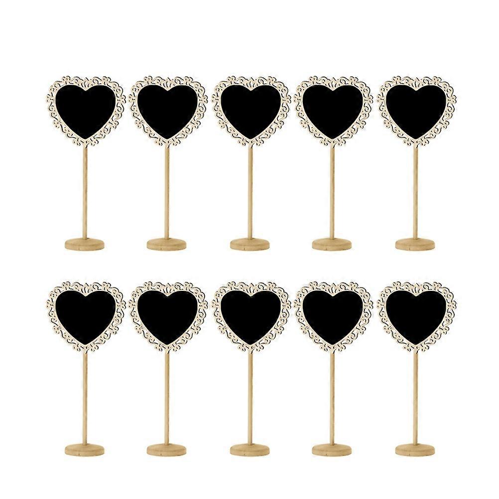 Decorative Heart Shape Mini Blackboard with Stand 10Pcs for Wedding Use