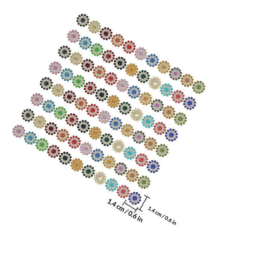 Rhinestone Button Glass Flower Shape for Decoration 100Pcs Mixed Color