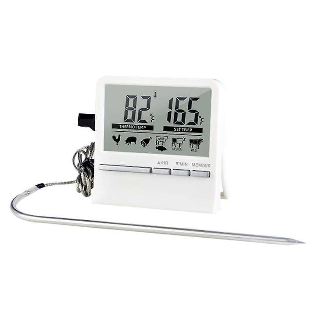 Digital Meat Thermometer with Long Probes, Instant Read, Timer and Temperature Alarm for Grill Cooking