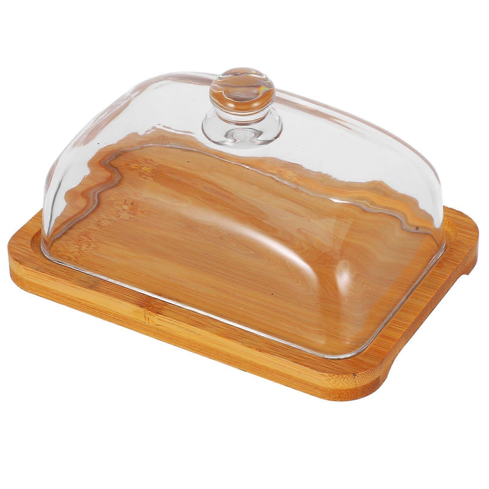 Glass Butter Dish with Lid, Rectangular Keeper for Countertop or Fridge, Elegant MultiPurpose Tray