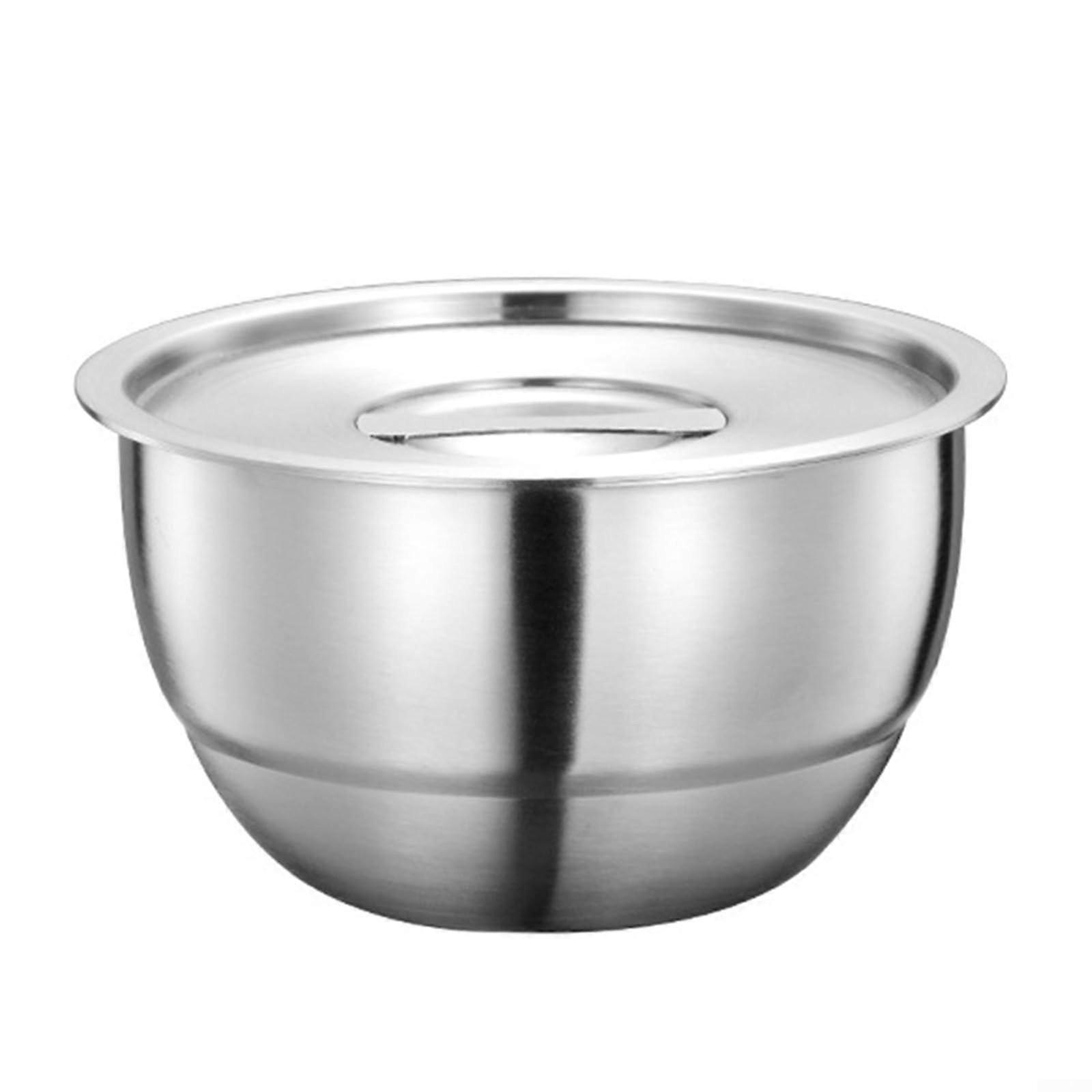 Stainless Steel Rice Bowl with Lid Rustproof Dishwasher Safe for Multiple Cookware Use