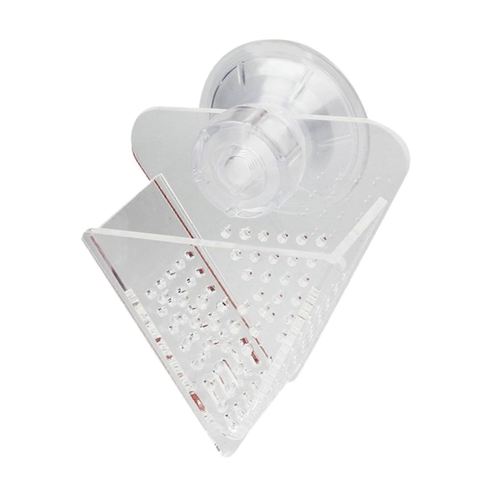 Betta Fish Feeder Transparent Acrylic Triangle Aquarium Feeding Cup with Secure Suction Mount