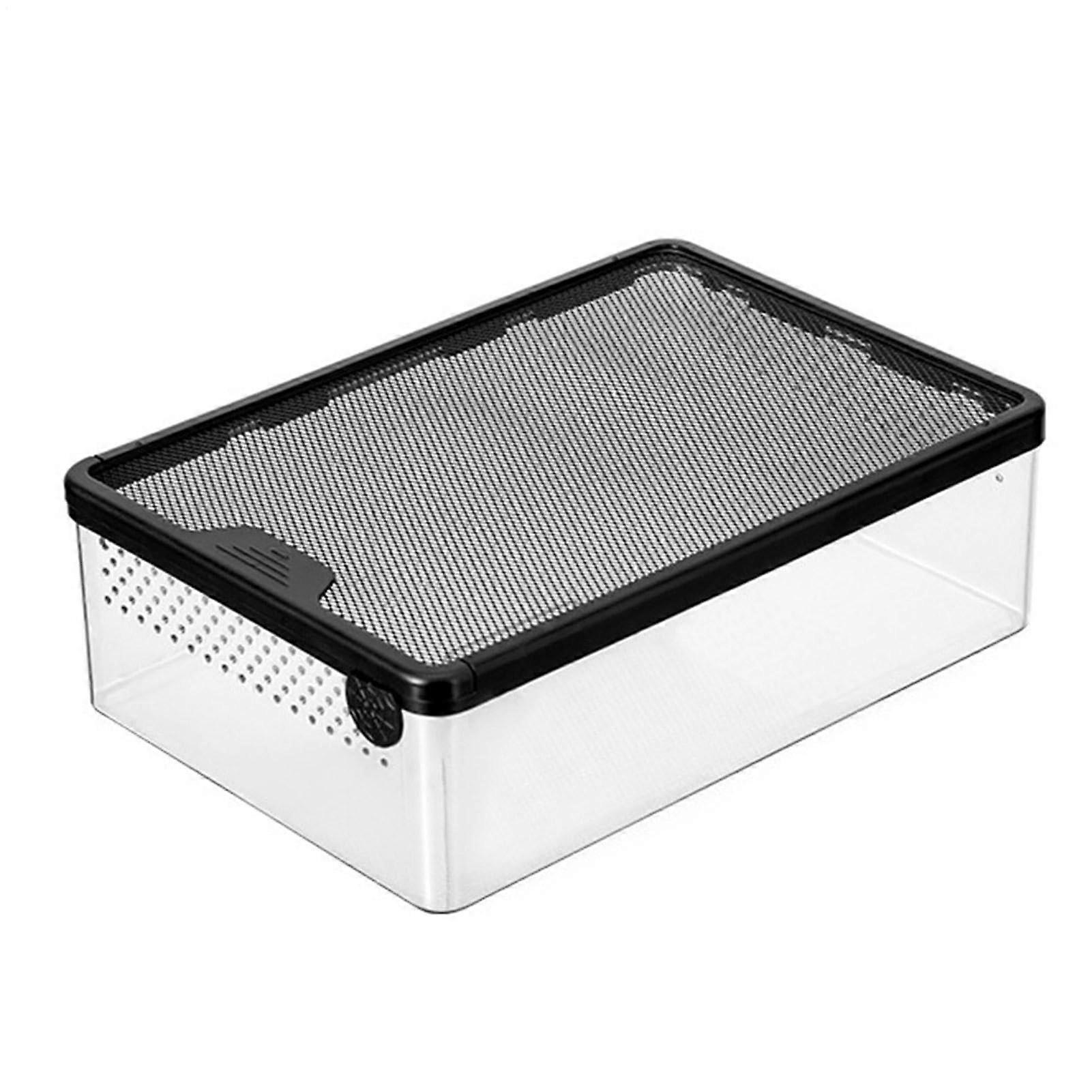 Reptile Breeding Box with AntiEscape Lock, Ventilation and Stackable Transparent Transport Cage