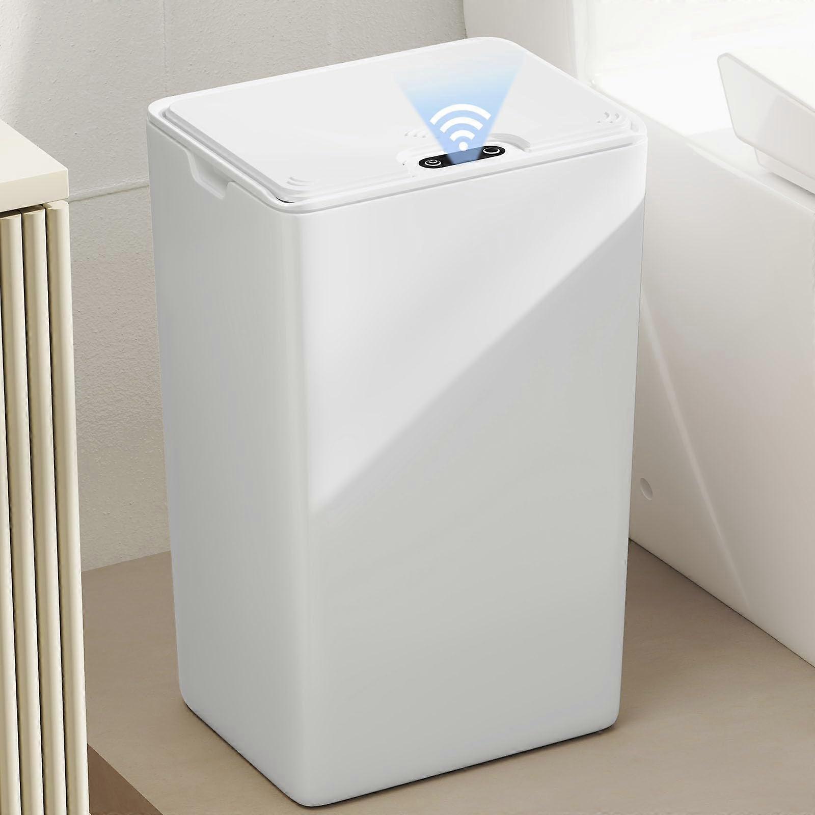 Touchless Motion Sensor Trash Can 4 Gallon Slim Waterproof Automatic Lid for Bathroom and Office