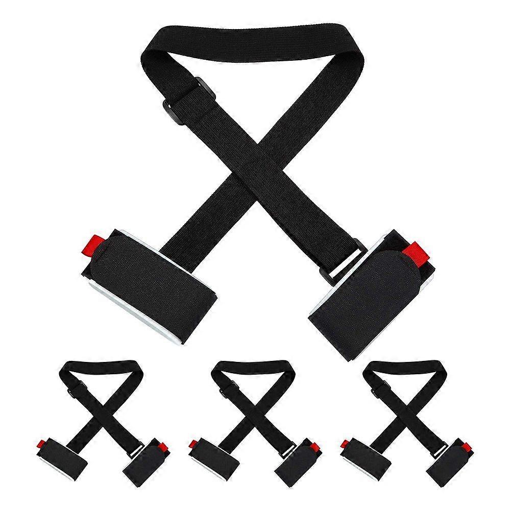 4 Pack Ski Carrier Straps Adjustable Shoulder with Cushioned Fastener Tape Strap Loop