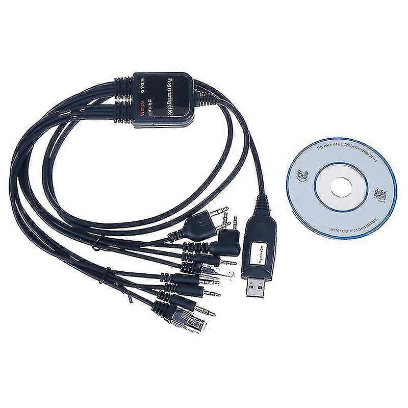 SQLX New 8 In 1 Computer Usb Programming Cable For Handy Walkie Talkie Car Radio HK