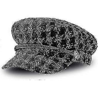 Dambaskermössa Moderiktiga Casual Hattar Retro Snygg Visirhatt Vintermössa För Dam (m, 56-58cm), Svart, 1 Styck - xinhan