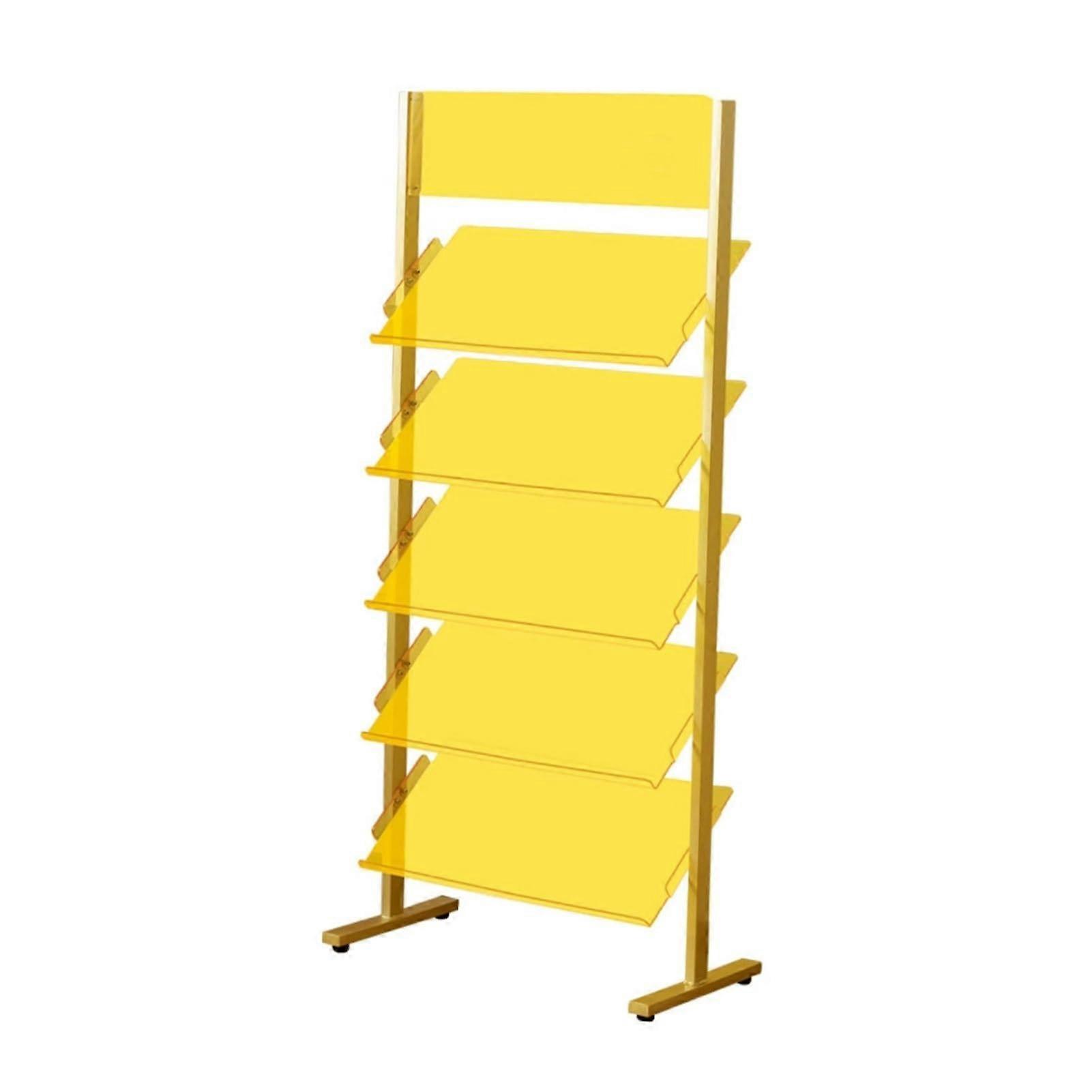 Floor Tile Display Stand with SpaceSaving Vertical Design for Retail Sample Storage, Yellow 67x35x149cm