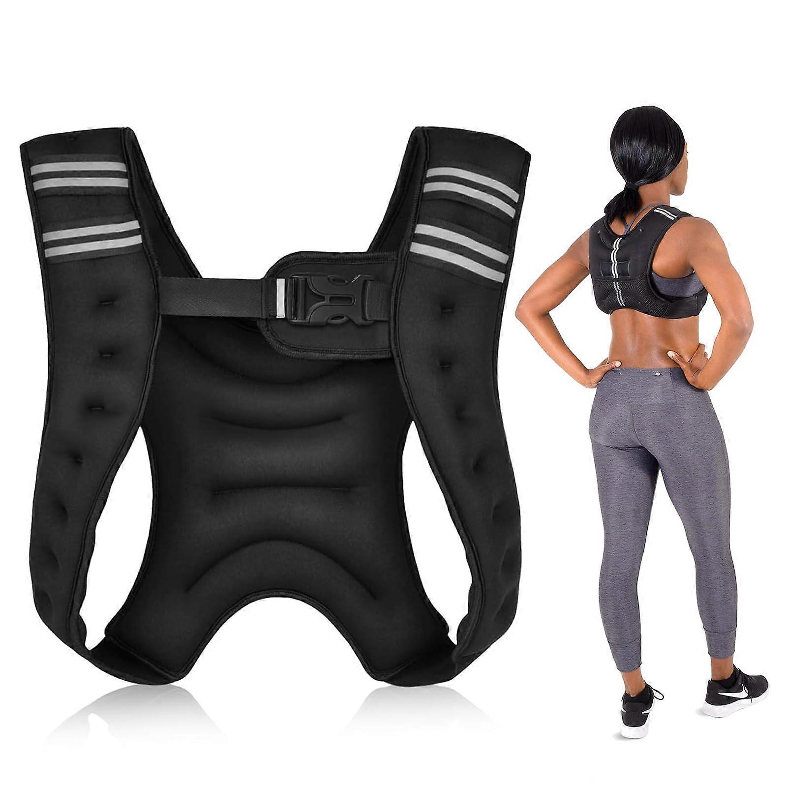 Weighted Vest 5kg with Reflective Stripes for Running Workout Cardio, Adjustable Secure Strap