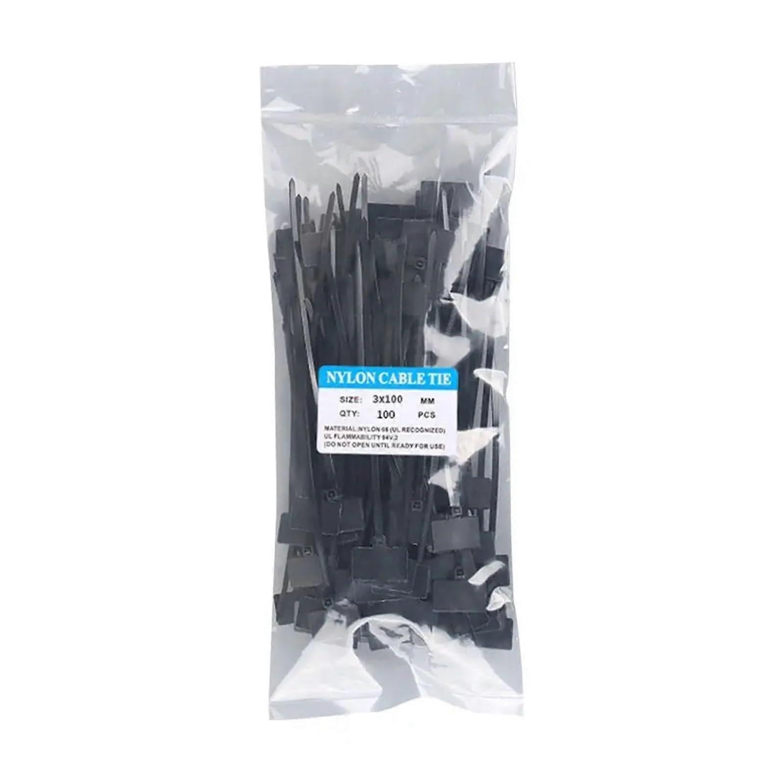 Black Nylon Cable Ties 100pcs with SelfLocking Wire Tags for Versatile Cable Organization