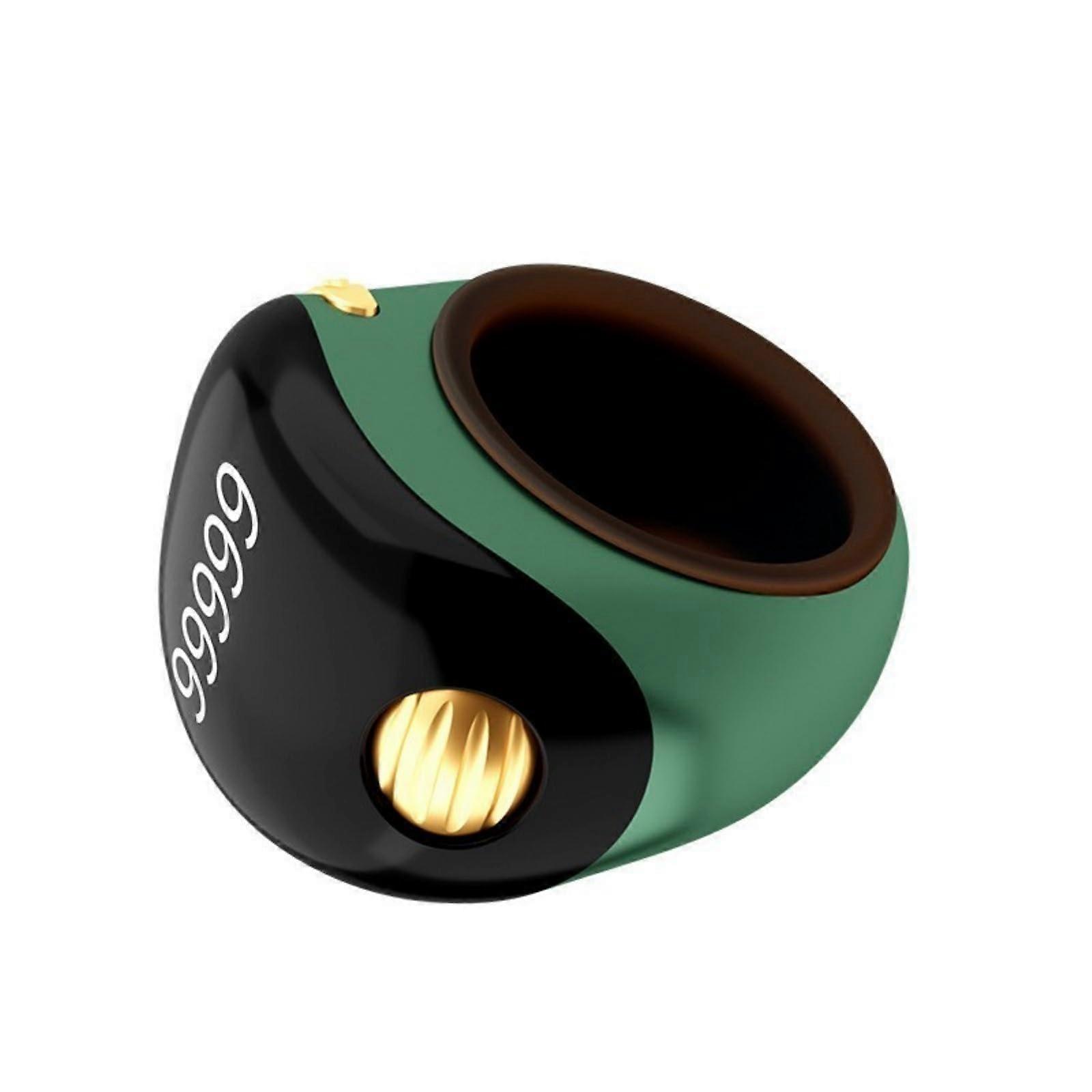 Digital Tasbih Counter Ring Adjustable Zikr Prayer Counter with 3 Interchangeable Sizes Green