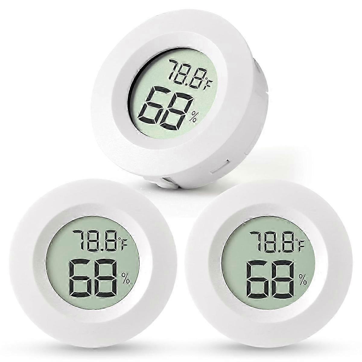 3-Pack Mini Hygrometer & Thermometer, Indoor Outdoor Digital Humidity Meter Gauge Temperature