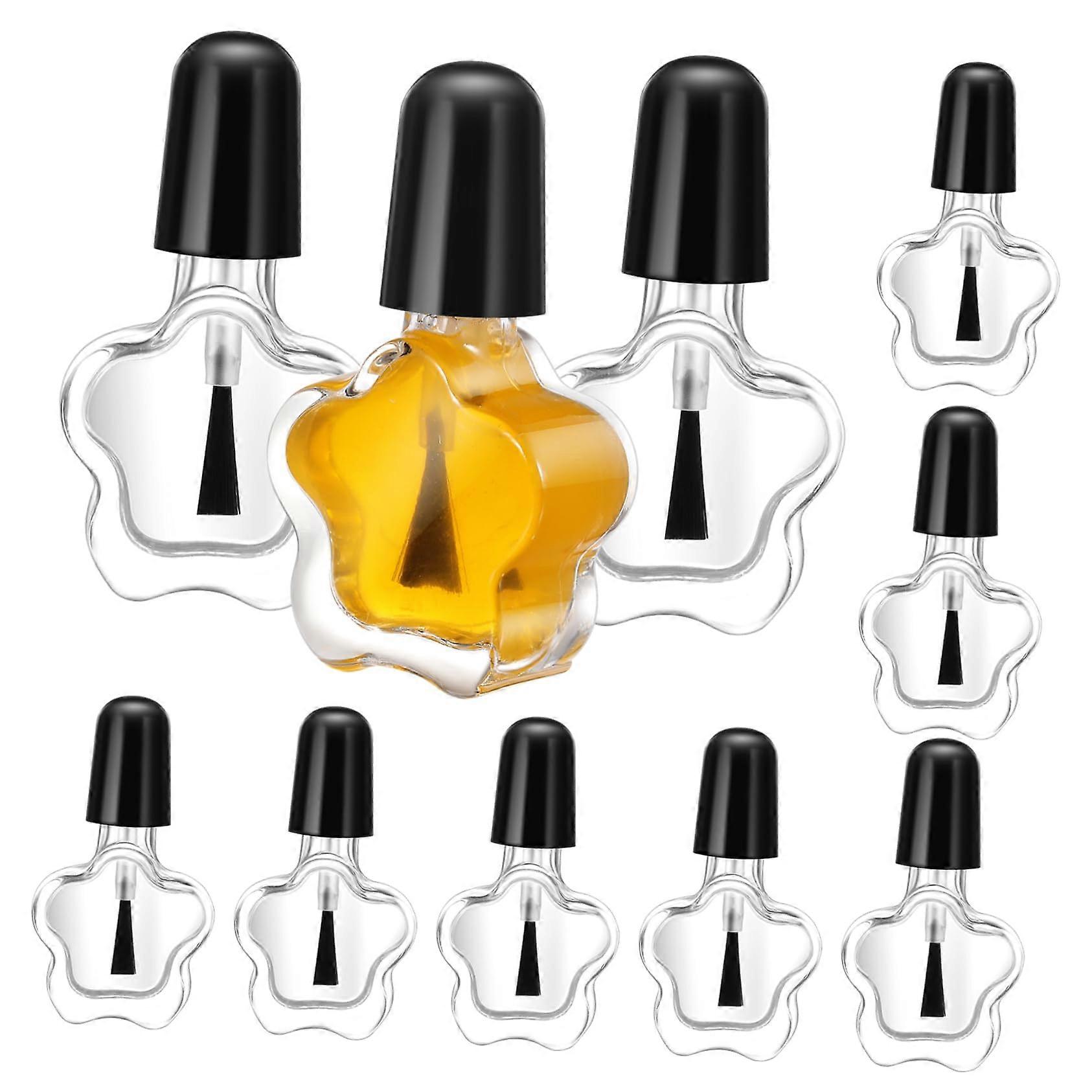 10pcs Empty Glass Nail Polish Bottles with Brush Applicator for DIY Refillable Containers