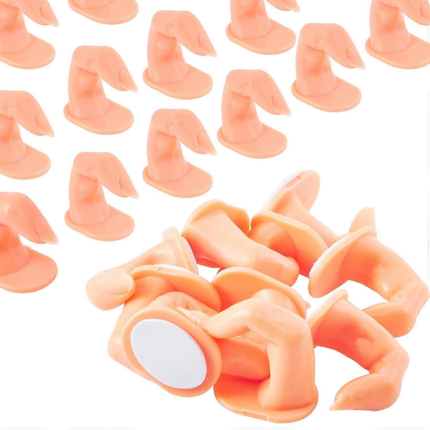 36 Pcs Plastic Nail Art Practice Fingers Set with SelfAdhesive Base for Nail Training