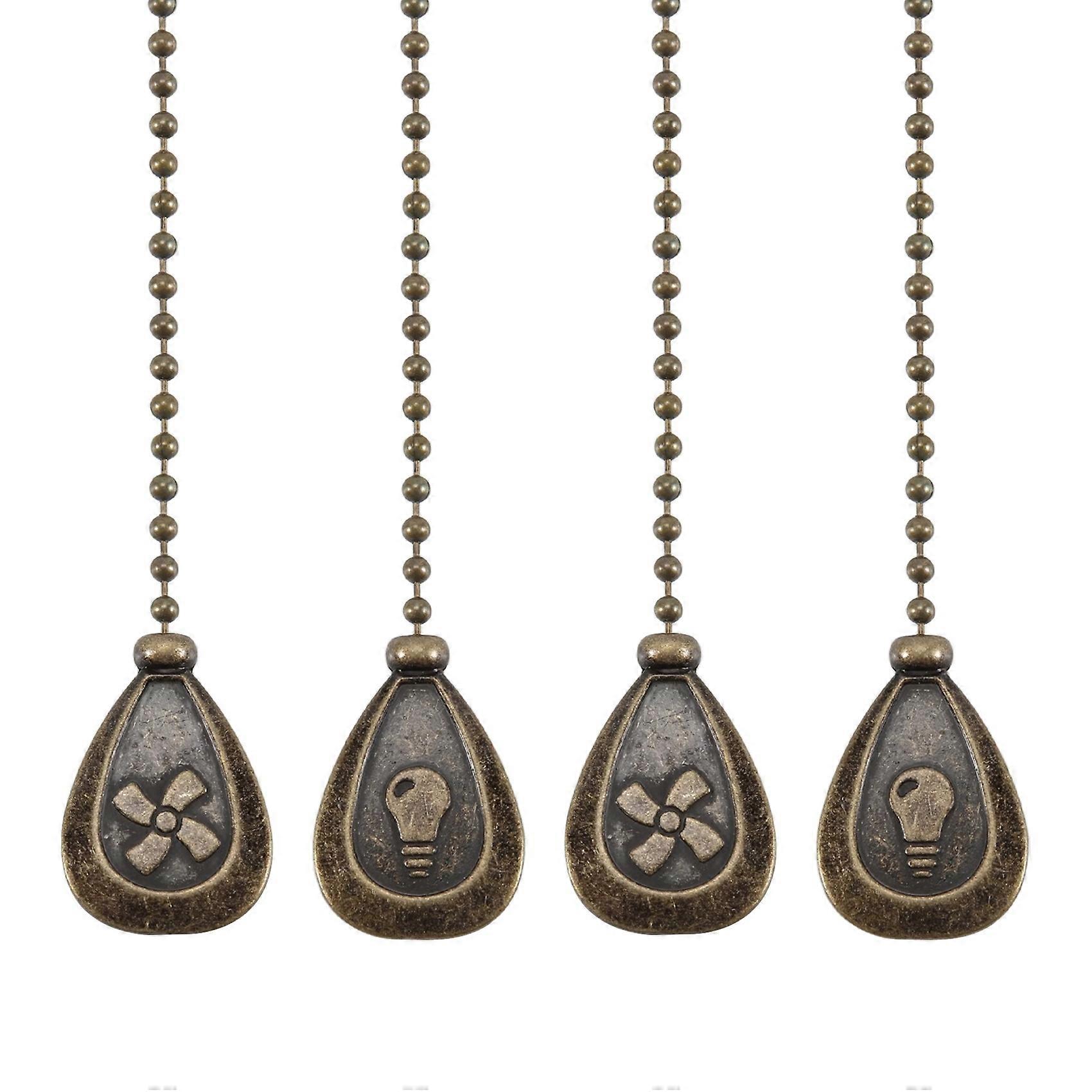 4 Pack Bronzed Ceiling Fan Pull Chain Extension, Classic Drop Shaped Pendant Pull Chains for Ceiling Fans and Lights