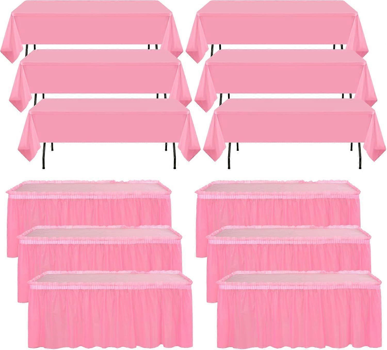 12 Pack Plastic Table Skirts and Tablecloth. Disposable Tablecloth for Rectangle