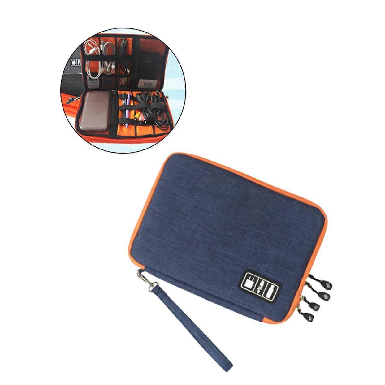 Electronics Organizer Waterproof Double Layer Travel Cable Storage Bag with Durable Zipper