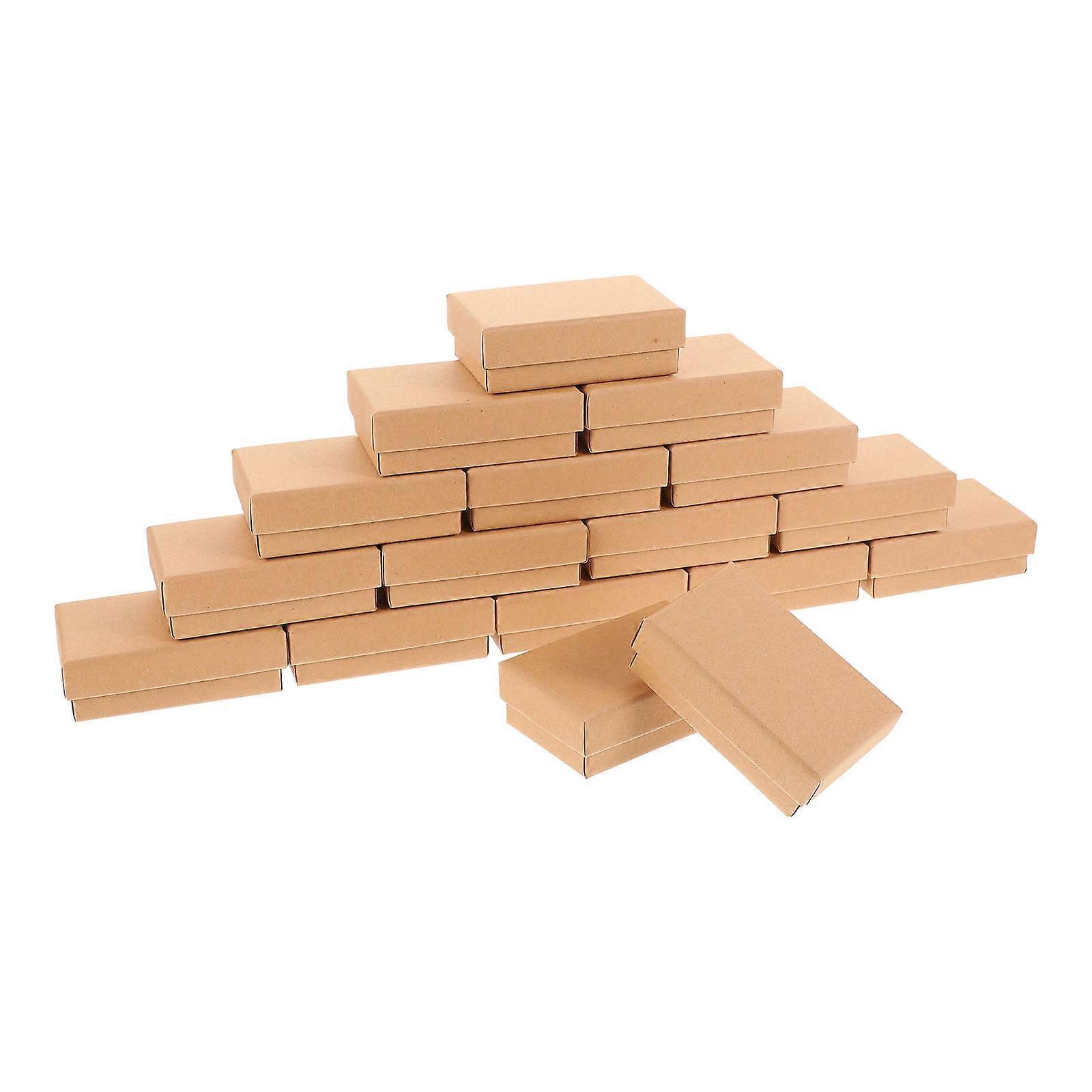 Jewelry Box Ring Storage Boxes for Gift Packaging 24Pcs Khaki Cardboard