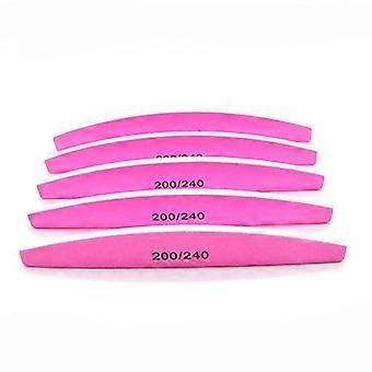 Pink Nail Files Set 200/240 Grit Emery Board 10pcs for Professional Manicure Pedicure Shaping