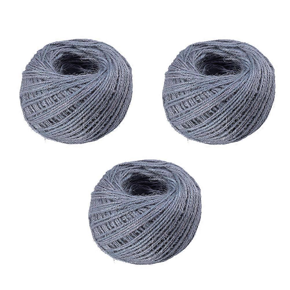 3Pcs Grey Colored Hemp Rope for Decorating Durable Hemp Rope for Bundling
