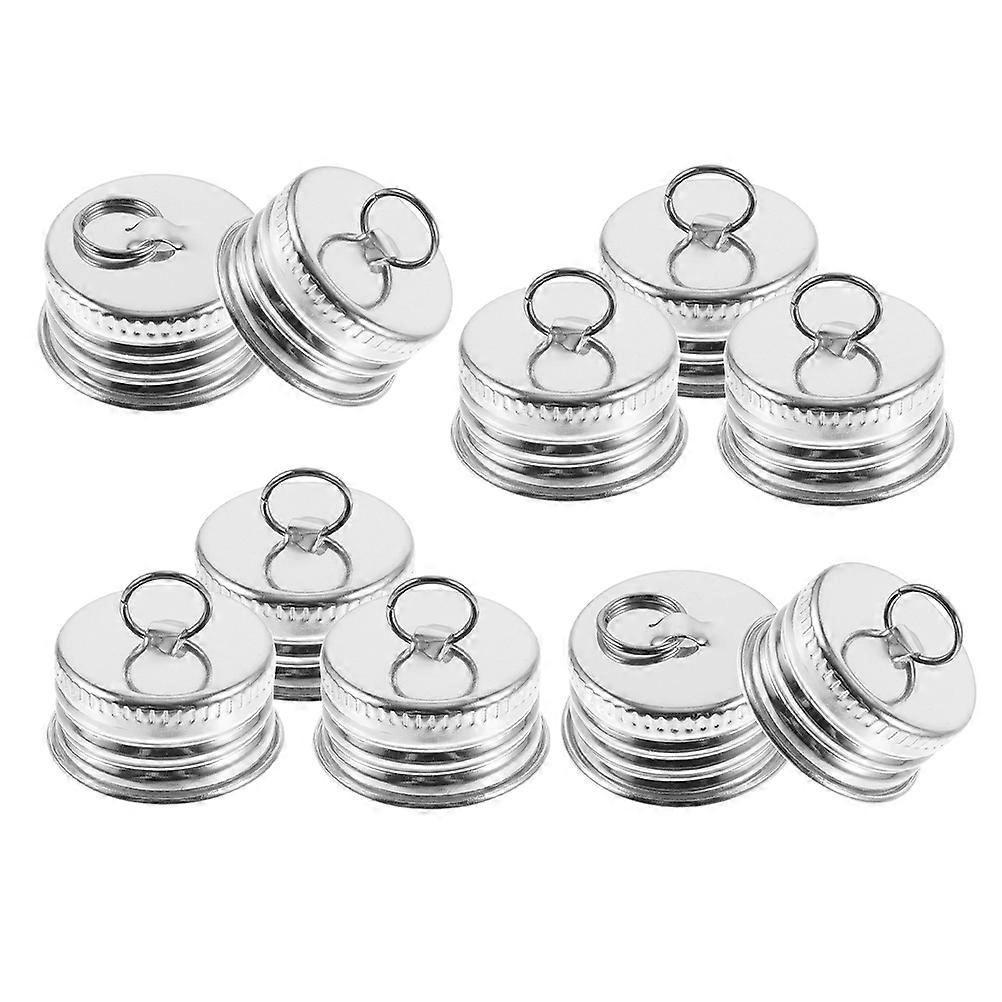 Silver Aluminum Screw Caps Designed for Oral Liquid Containers 12Pcs