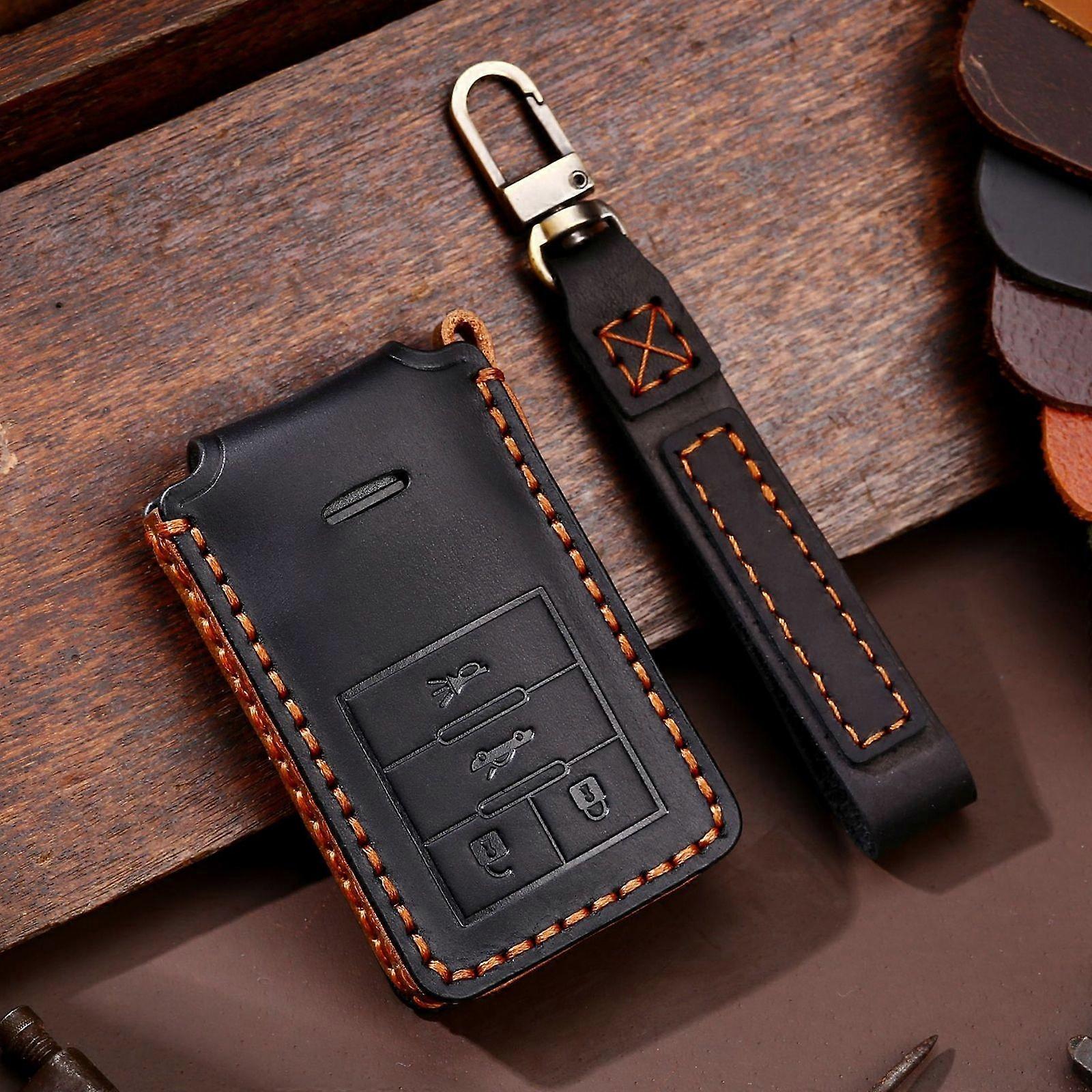 For Cadillac 4-button Car Key Leather Protective Case