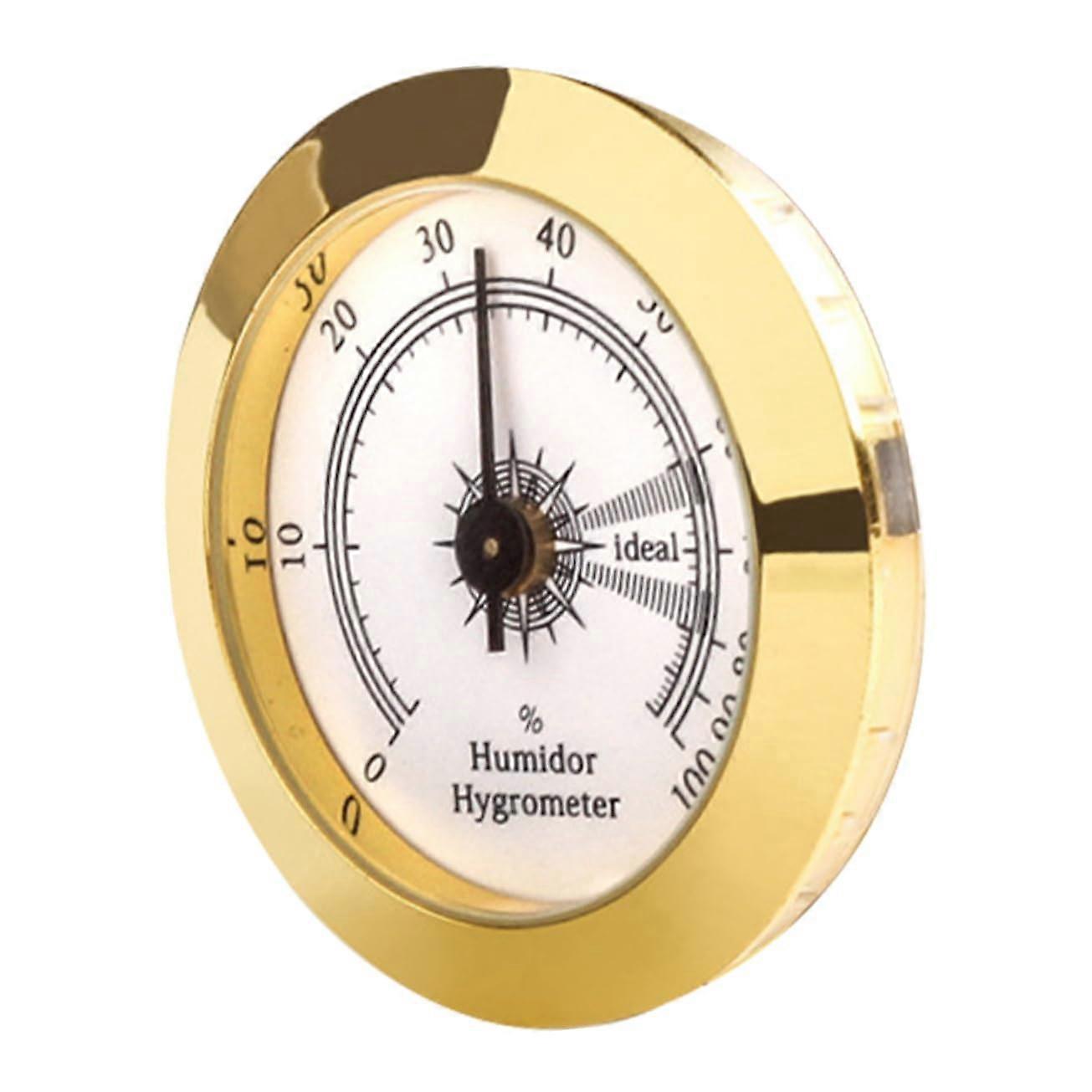 Analog Hygrometer for Cigar Boxes, Round Mechanical Humidity Gauge