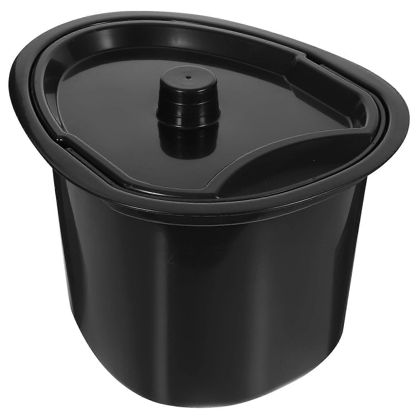 Plastic Spittoon Chamber Pot Black 1Pack
