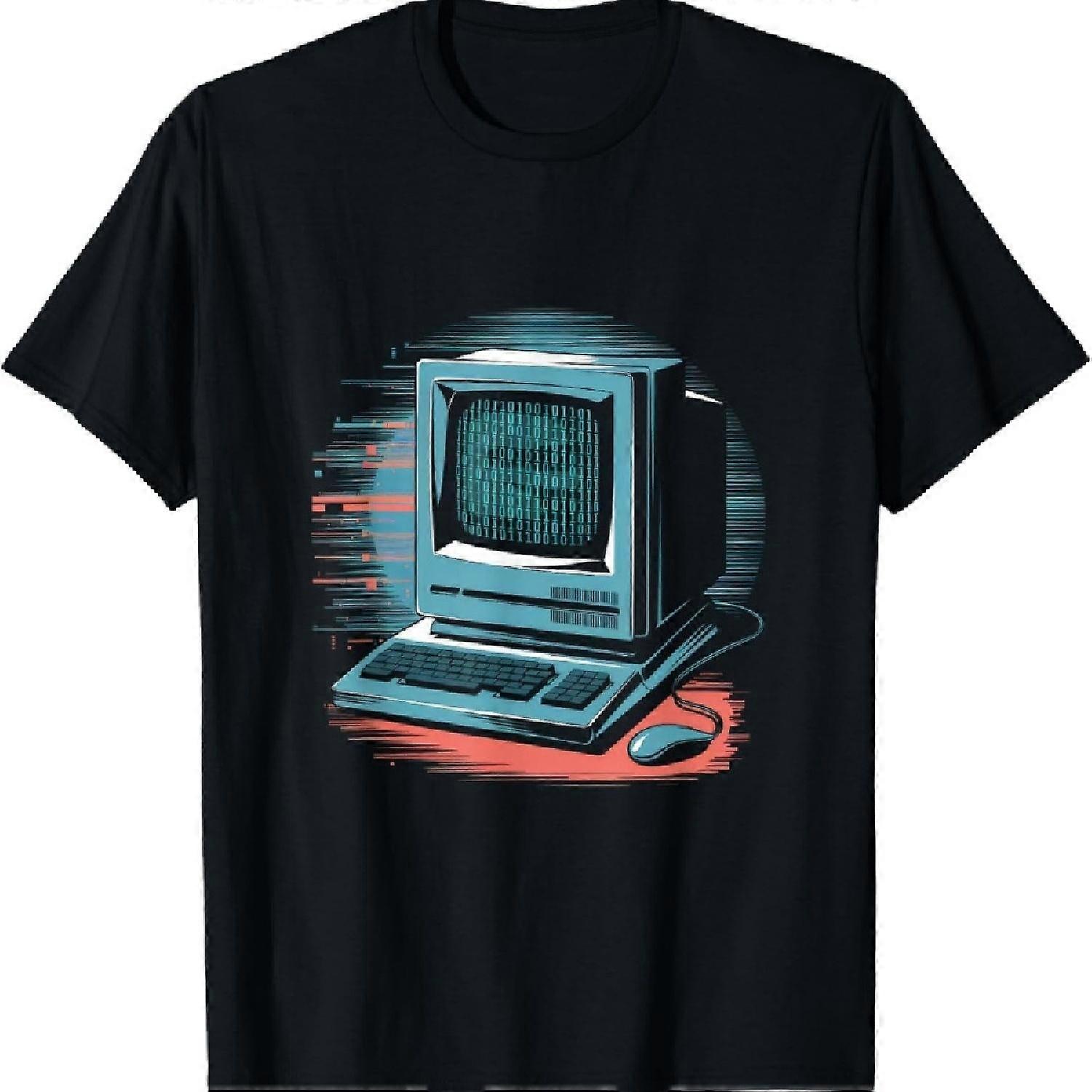 Binary Code Matrix Vintage Computer Hacker T-Shirt
