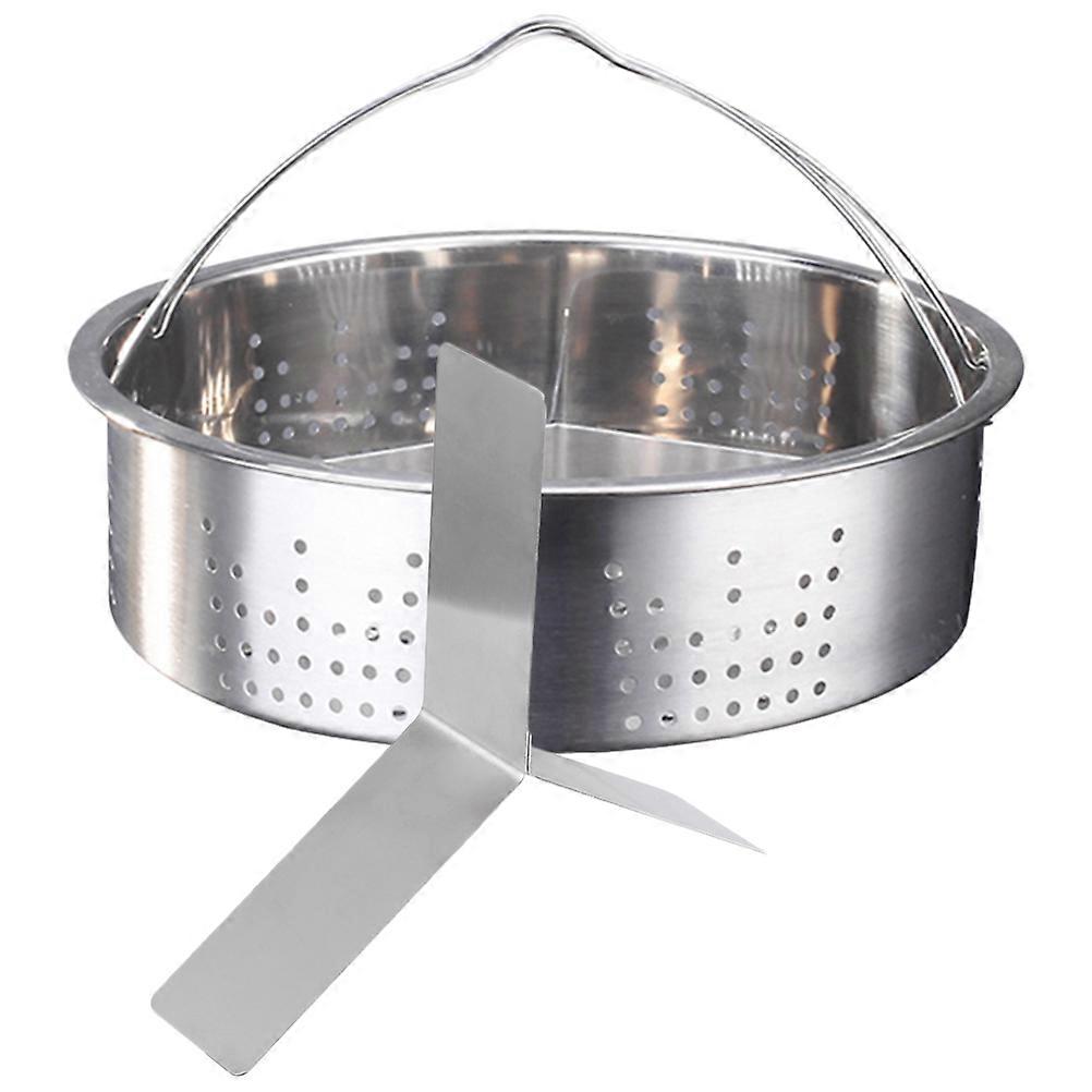 Vegetable Steamer Basket with Trivet for Kitchen Use 3Sets Silver