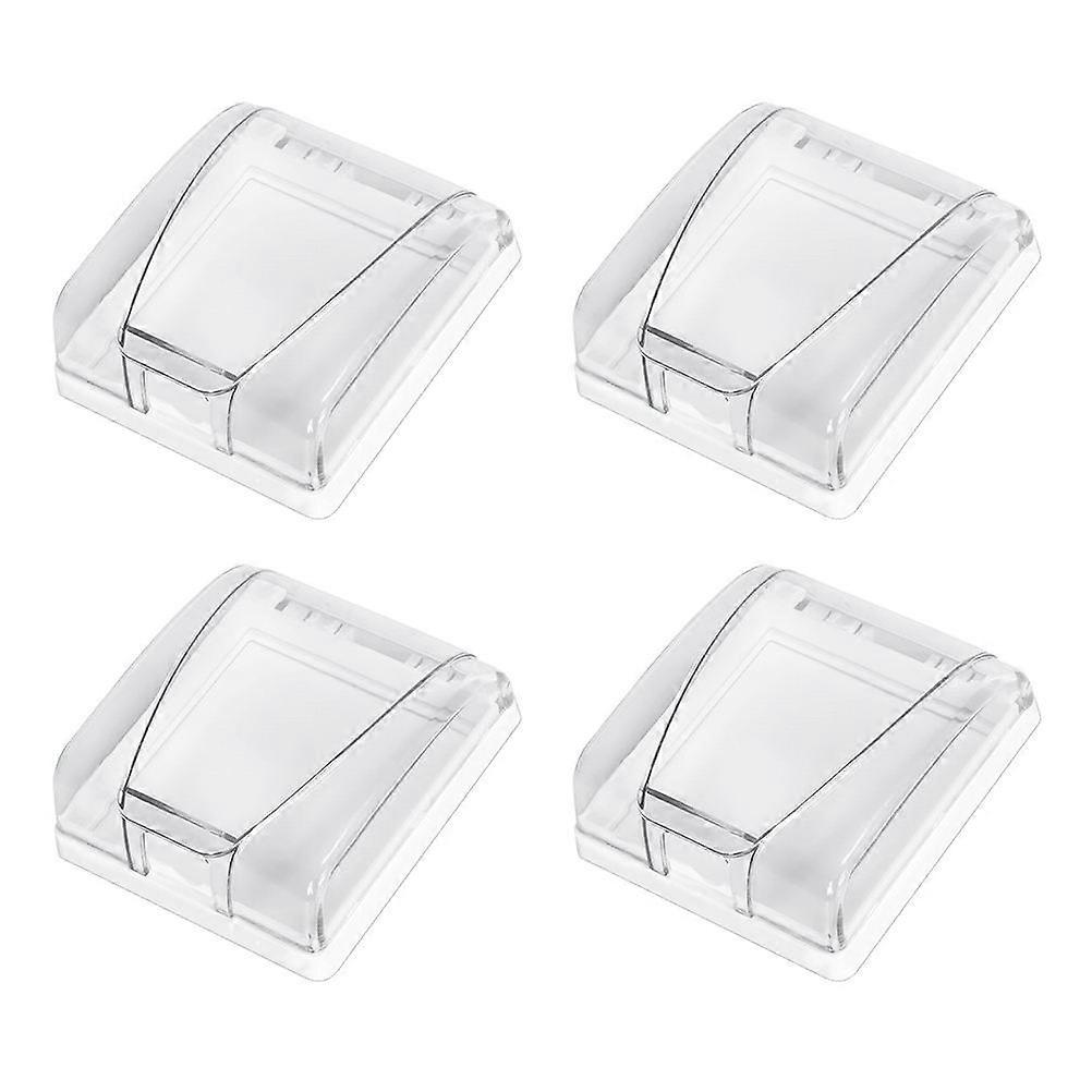 Waterproof Box Wall Switch Socket Protectors for Home Use 4Pcs Transparent Pc