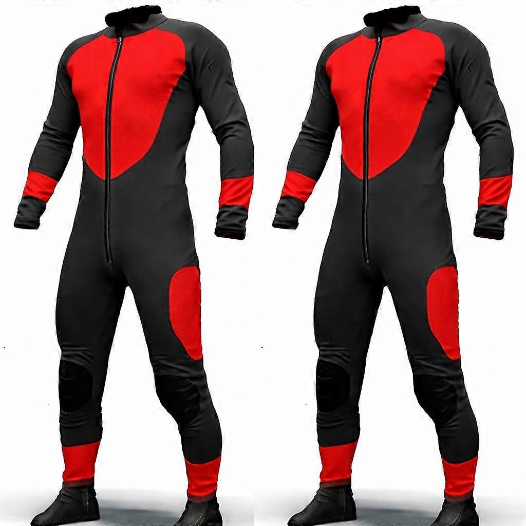 Freely Skydiving  Black And  Red Suit