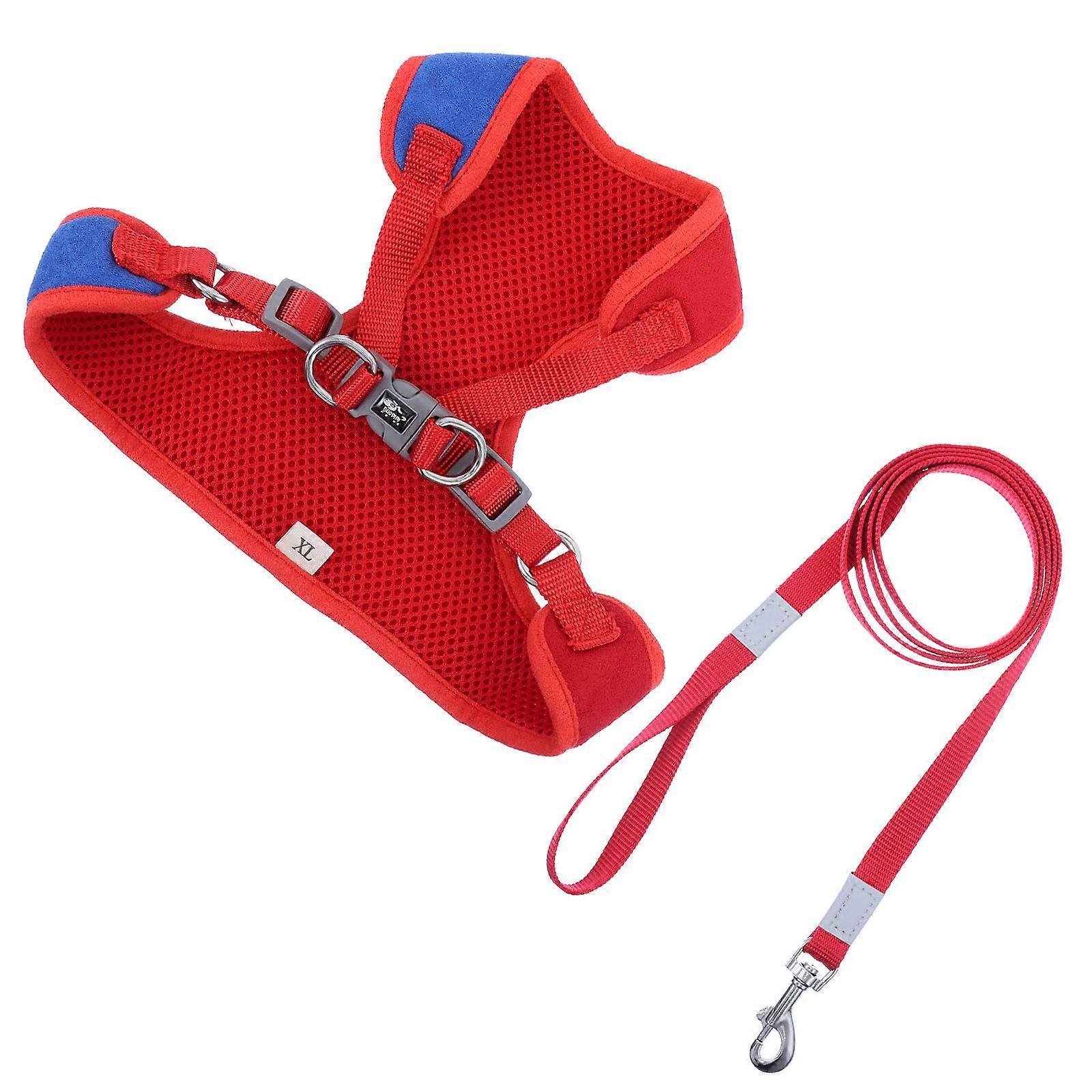 Adjustable Escape Proof Pet Harness Mesh Suede Harness 1Set