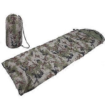 Sovsäck för utomhusbruk, kamouflage, 190 cm, bärbar, camping, vandring, kuvert, 1300 g, vattentät, andningsbar, ihålig bomull