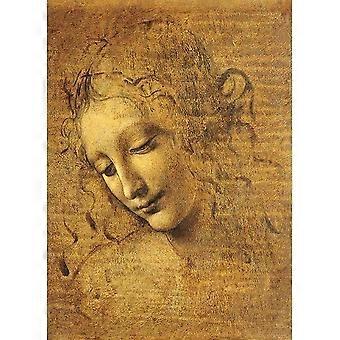 Puzzle del famoso dipinto ad olio di Leonardo Da Vinci, La Scapigliata, giocattolo educativo per adulti, regalo perfetto.