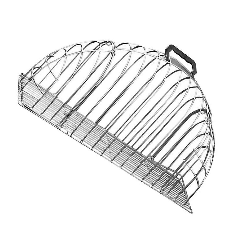 Cat Grooming Cage Pet Bathing Function with Handle Silver Metal