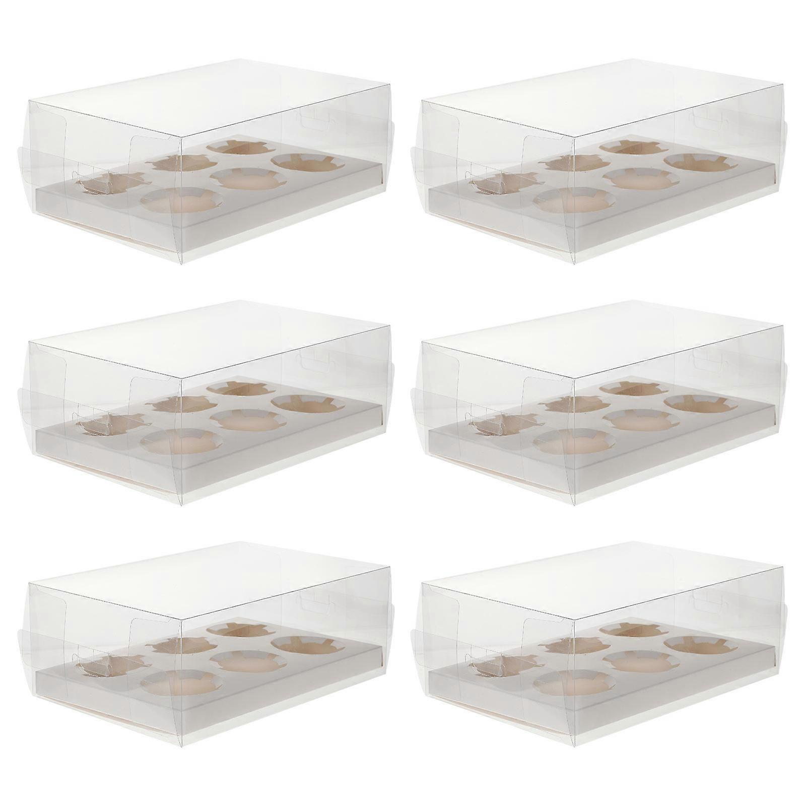 Transparent Dessert Cake Boxes for Storage 6Pcs Assorted Color Cake Packaging Boxes